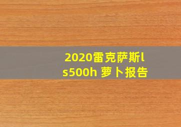 2020雷克萨斯ls500h 萝卜报告